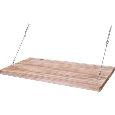 Wandtisch HHG-304, Wandklapptisch Wandregal Tisch mit Tafel, klappbar Massiv-Holz 120x60cm