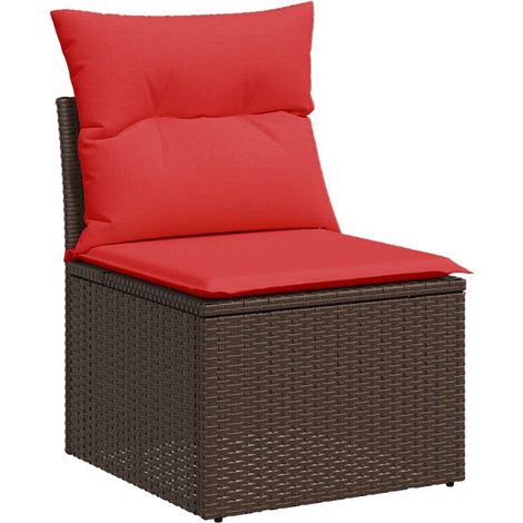 Maison Exclusive - Juego Sofá Jardín 8 Piezas con Cojines Marrón (1/5)