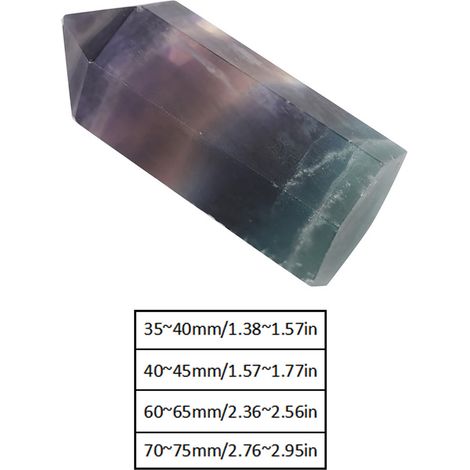 Natürlicher Fluorit-Quarz-Kristallstab, sechseckige Form, 35–40 mm, Heilstein und Wohnaccessoire, ein einzigartiges Geschenk (1/5)