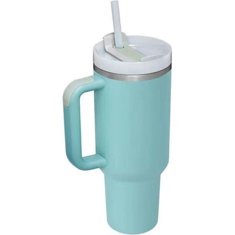 Gobelet isotherme en acier inoxydable de qualité supérieure de 40 oz - avec poignée, paille et couvercle (1/5)