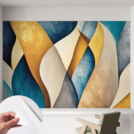 Papier peint autocollant adhésif avec imprimé motifs uniques apparence moderne Abstraction ondulante 152x104 cm (1/5)
