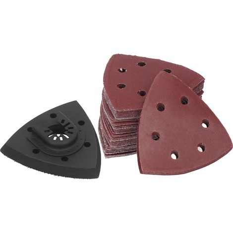 Kit de 51 disques triangulaires abrasifs 3,5 pouces avec aspiration poussière pour ponçage bois métal (1/5)