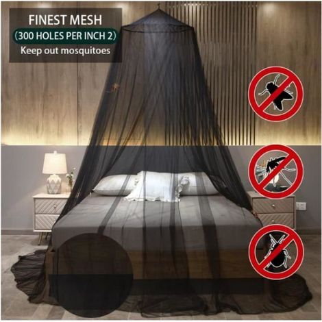 Moustiquaire Suspendue - Dôme - Polyester 300 g - Pour Lit Simple ou Lit Double - 1 Pièce (1/4)