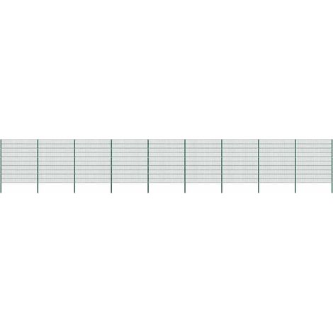 Teenpull – Zaunelement mit Pfosten Eisen 1557,5 x 200 cm Grün (1/5)