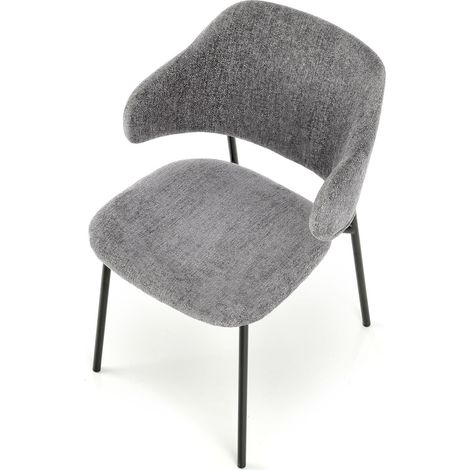Chaise K497 gris clair, rembourrée, tissu, loft, moderne, (1/5)