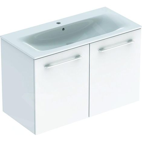 Geberit Selnova Square - Meuble-vasque 635x988x480 mm, avec vasque, 2 tiroirs, blanc brillant 501.260.00.1 (1/3)