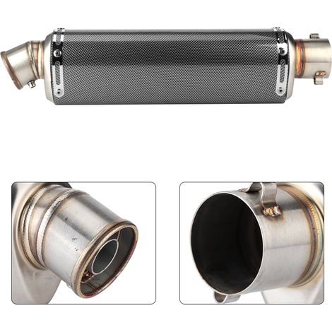 Pot d'échappement universel 51 mm/2 pouces pour moto et scooter, texture fibre de carbone, compatible avec Yamaha R3, R6 et R15 (1/5)