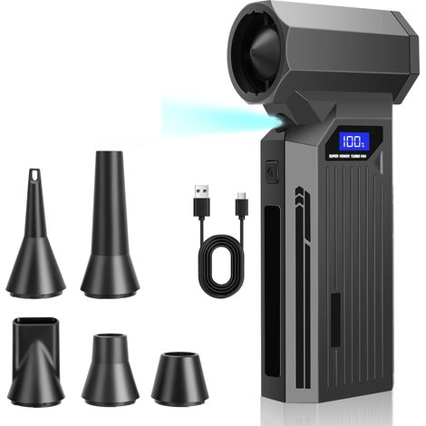 Elektrisches Air Duster- Viafexna 120000RPM Ultra-Starkes Staubgebläse Ohne Kabel, Druckluft, 4-Gang-Mini Gebläse mit Akku, für PC Reinigungsset, Tastatur, Haus, Outdoor und Auto