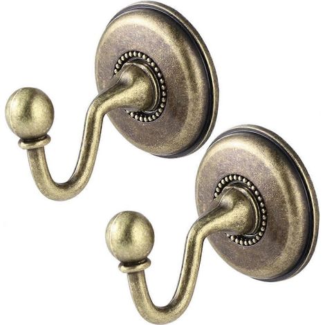 2 paires de crochets muraux pour rideaux, crochets porte-manteaux, crochets en forme de S, crochets muraux en alliage de zinc de haute qualité (1/5)
