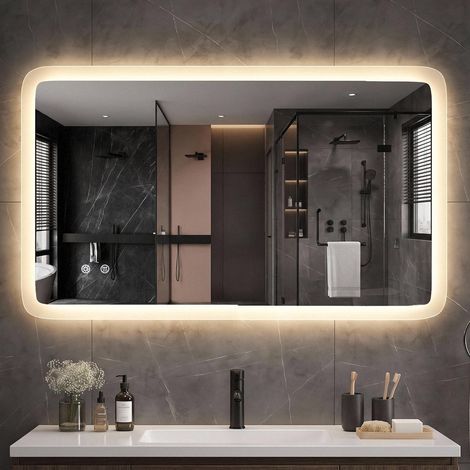 Miroir Salle de Bain avec Eclairage LED 100x60 cm Rectangulaire (1/5)