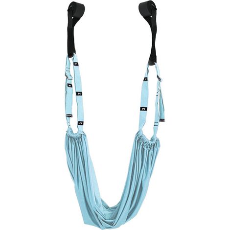 Für Aerial-Yoga-Übungen zum Dehnen der Beine bis zur Taille empfiehlt sich ein Gurt, der von Balletttänzern/Yoga-Praktizierenden verwendet wird.