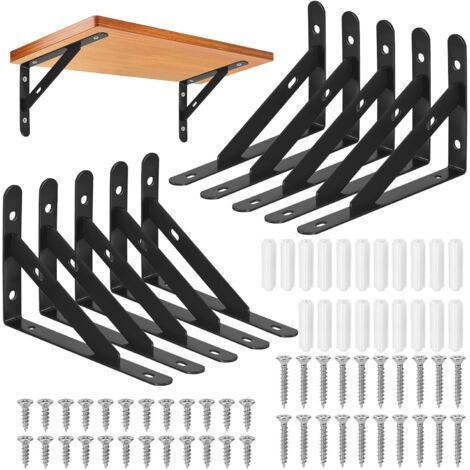 10 Wandregalhalterungen, 90-Grad-Dreieckstahl, robuste Ausführung 150 x 95 mm, Küche, Büro, Wohnzimmer (1/5)