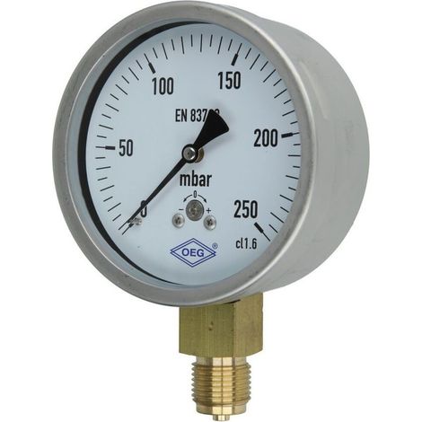 Manomètre à ressort avec capsule gaz 0 - 250 mbar