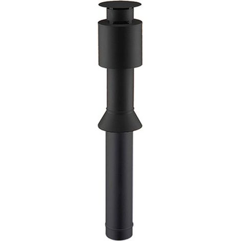 Poujoulat – Terminal de sortie vertical Dualis 100-150 E.I – Accessoire pour fumisterie – Couleur noir – RAL 0323 – Pour espaces confinés