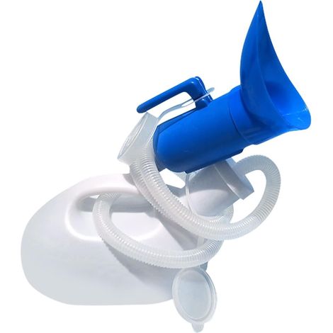 Tragbares Urinal für Frauen und Männer, 2000 ml, Urinflasche mit Deckel und Schlauch, Urinflasche für bettlägerige Erwachsene, Reiseurinal für Auto und Camping
