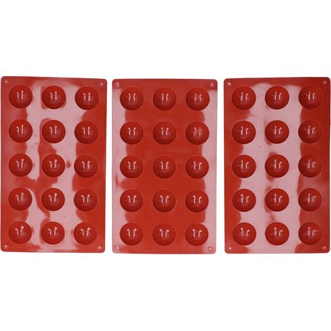 Halbkugelförmige Silikon-Schokoladenform mit 15 Mulden, 3-teiliges Backform-Set für Desserts