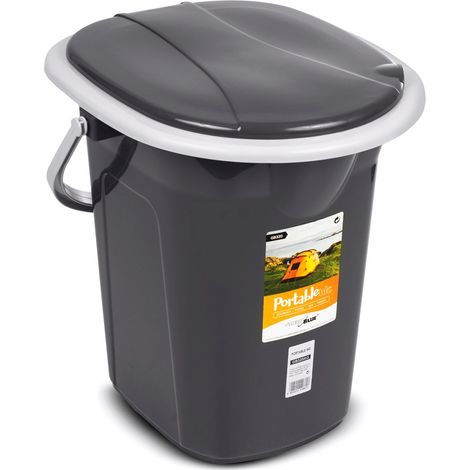 Camping Toilette GreenBlue GB320 Eimer 19L tragbar Schwarz-Grau