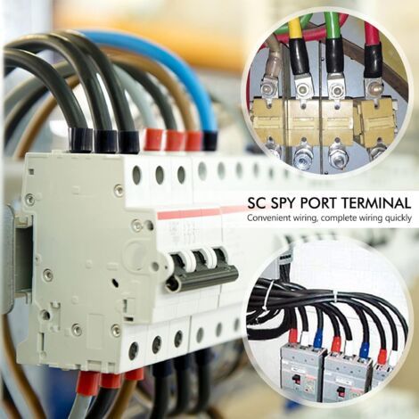 Kit de sertissage de bornes électriques automobiles de 120 pièces, comprenant des bornes de batterie à sertir, des connecteurs SC, un aperçu des ports et des manchons isolants, dans un schéma de coule (1/4)