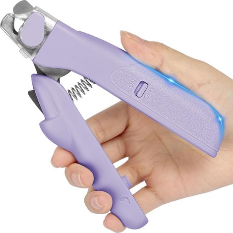 Lime à Ongles Chien et Chat, Tondeuse à Ongles pour Animaux Domestiques avec Lumière LED, Protection Contre Les Éclaboussures, avec Lime a Ongles, pour Petits, Chats, Moyens Chiens (1/5)