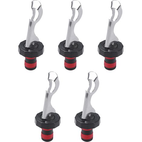 Bouchon À Vin - Bouchon En Silicone Étanche - Pour Bouteilles De Vin Champagne Soda Huile Vinaigre - Lot De 5 (1/5)