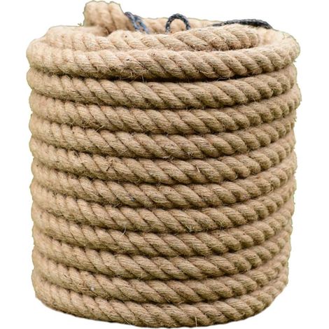 1 Corde Jute 18mm, Robuste Naturelle, Tressée Solide, Pour Jardinage Décoration