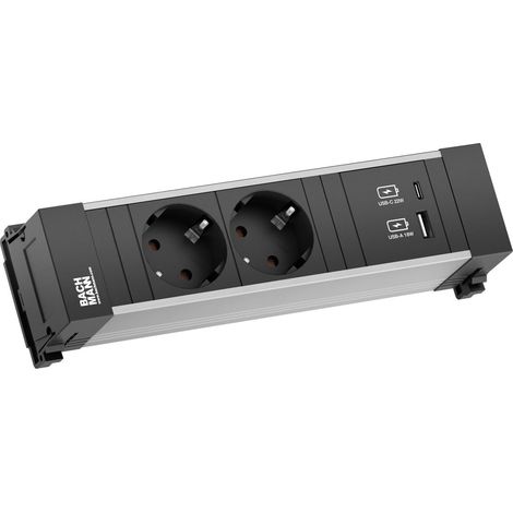 BACHMANN POWER FRAME 2XKT DE PROTECTION. USB A&C, USB CHARGER 22W 0,2M GST18 916.501