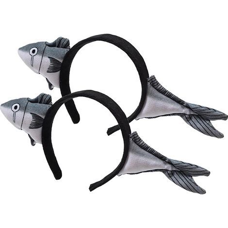 Lot de 2 serre-têtes en forme de poisson en peluche pour Halloween, fête costumée (1/5)