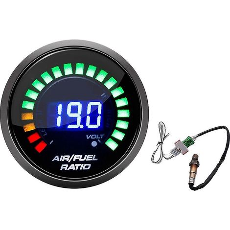 Manomètre de rapport air/carburant 52 mm à affichage numérique LED avec sonde lambda à bande étroite pour voiture 12 V (1/5)