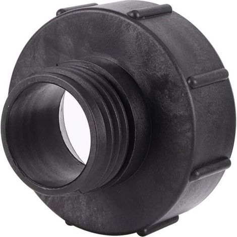 1 Adaptateur IBC S100x8 vers réducteur S60x6 filetage grossier avec couvercle Adaptateur de réservoir Adaptateur IBC Vanne de tonneau de réservoir d'eau de pluie pour robinets d'arrosage