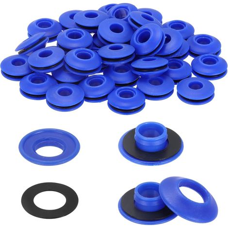 Jeu de 36 œillets pneumatiques en Plastique pour bâches, Bleus (1/5)