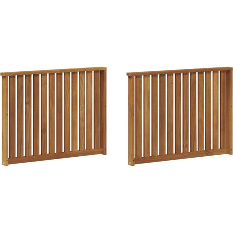 Armrest 2 pcs Natural 80 x 6 x 61 cm Solid Acacia Wood vidaXL (1/5)