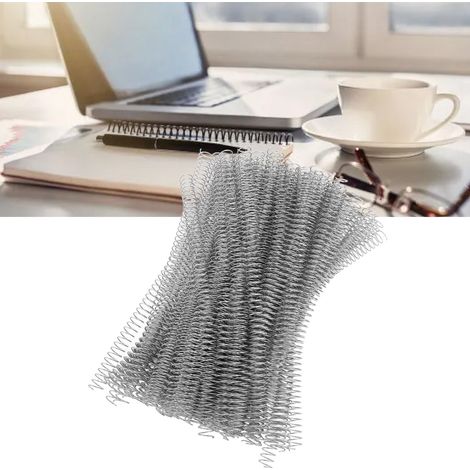 100 Einzeldraht-Binderinge aus Eisen für A4-Papier, Durchmesser 14,3 mm, 48 Zähne, Bindeverhältnis 4:1, Bindekapazität 115 Blatt, Spiralbindung, Silberdraht. (1/5)