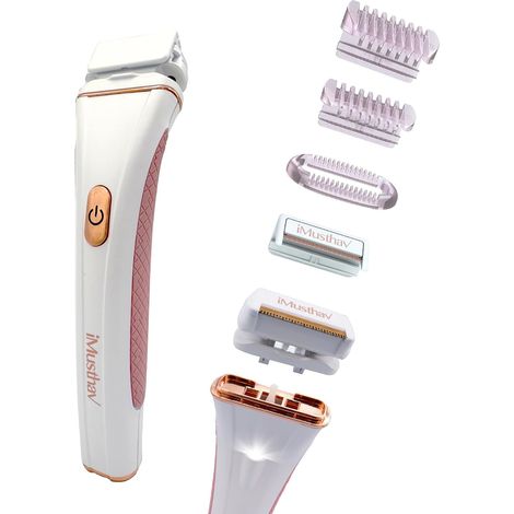 2-en-1 Rasoir électrique pour femmes Dermaplane - Rasoir double usage à sec et humide pour le maillot, les aisselles, les jambes, les bras, le corps et les zones intimes (1/5)