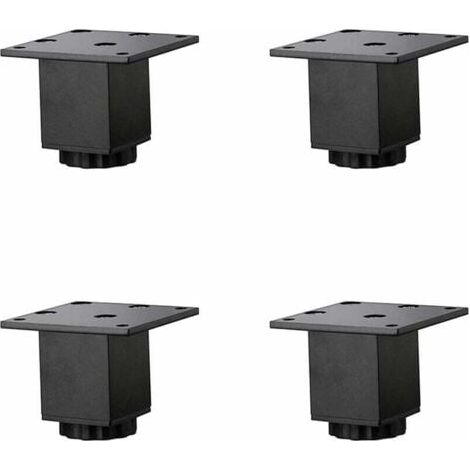 4 Pièces(5cm/2in) Pieds de Meubles en Alliage D'aluminium Réglables en Hauteur,Pieds de Table Basse de Canapé,Pieds D'armoire de Salle de Bain de Lavabo,5-40cm,Noir Mat,avec Vis (1/5)