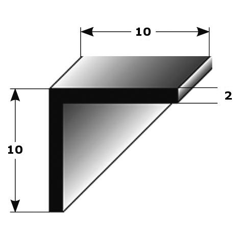 Winkelprofil "Paredes" als Montageprofil / Bauprofil, gleichschenklig, aus Aluminium-2000-10 mm