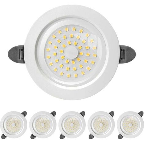 LED-Einbaustrahler, IP44 LED-Einbaustrahler für den Innenbereich, extra flacher 28-mm-Einbaustrahler, 9 W 900 Lumen, entspricht 90 W Glühlampe, Warmweiß 3000 K, für Badezimmer, Wohnzimmer, Küche, 6er-