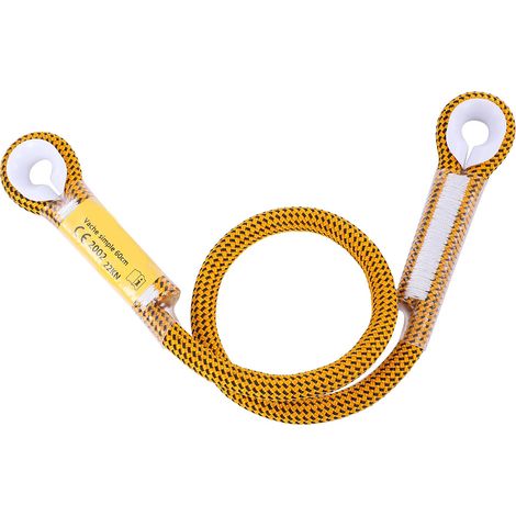 Corde de sécurité d'escalade et de survie en extérieur avec anneau de roulement (60/120/150 cm, jaune 60 cm) (1/5)