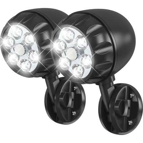 LED-Außenstrahler, Strahler, helle Gartenbeleuchtung, Garagen- und Gartenfluter, Bewegungsmelderleuchten, Wandleuchten, 2 Stück (1/5)