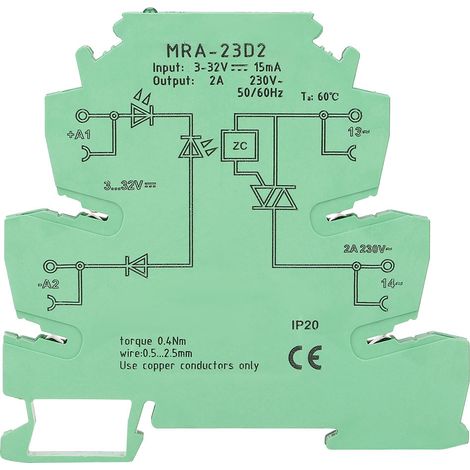 MRa 23D2 Ultra Thin 6.2mm Solid State Relay Module Input 3-32VDC