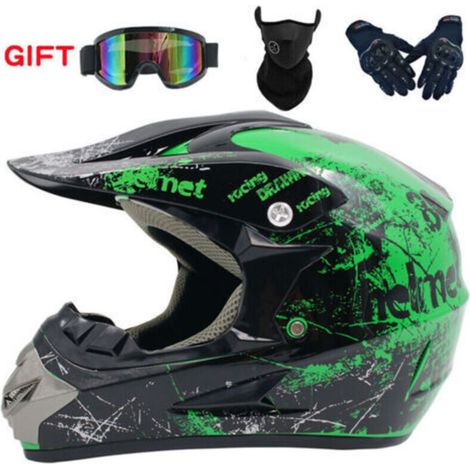 Casque Moto Vélo - Enfant - Coque ABS - Norme EPI - Taille XL (58-59 cm) - Pour Motocross VTT Ski Scooter