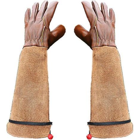 (M) Gartenhandschuhe, 1 Paar, dornenfeste Rosenschneidehandschuhe, Handschuhe aus Schaffell und Schweinsleder, Blumenhandschuhe (1/5)