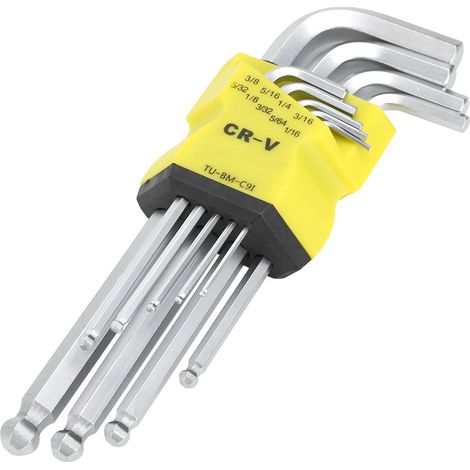 9PCS Ball End Hex Key L-Wrench Set Professional Repairing Kit Hand Tool