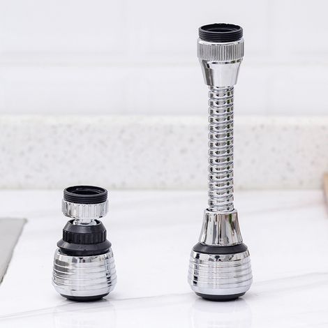 Long and short combination kitchen faucet pull-out sprayer, 2-piece kitchen faucet extension, 360° swivel faucet, spray head, faucet nozzle. Suitable for kitchen use.