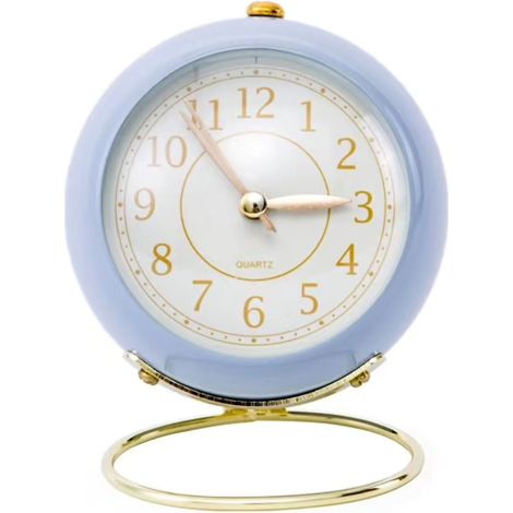 Kleine, runde, geräuschlose Wanduhr mit korrosionsbeständigem Sockel und Nachtlicht für Schlafzimmer oder Schule, Orchideenfarbe