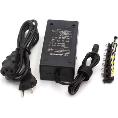 Adattatore di alimentazione 96W Caricabatterie multifunzione per laptop Alimentatore a voltaggio regolabile Adattatore, nero- (1/5)