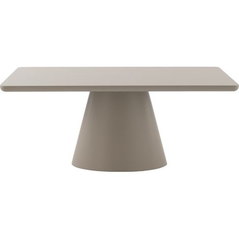 Table de salle à manger rectangulaire 180x100 cm, MDF laqué époxy taupe mat (1/5)