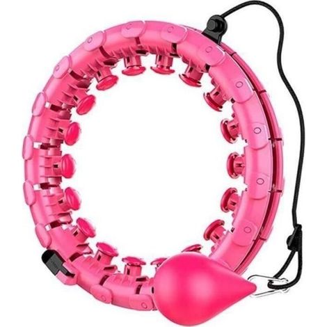 Hula Hoops Fitness Adjustable and Detachable Fitness Hoop Suitable for Fitness Gymnastics Activities 24 Knots Fitness PINK (1/4)