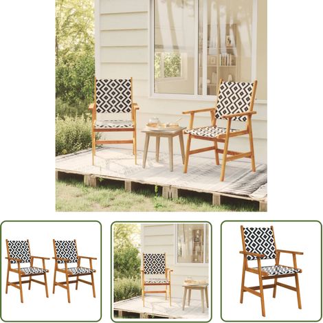 INLIFE Chaises de jardin 2 pcs Bois d'acacia solide (1/5)