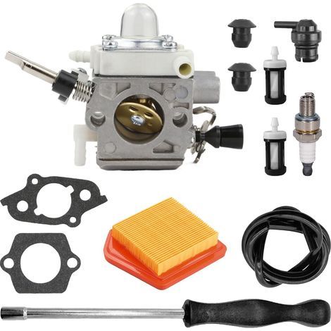 1 - Carburateur - Filtre à air - Bougie d&39allumage - Remplacement pour débroussailleuse FS240 FS260 FS360 FS410 - Kit complet avec joints et tuyau - Multicolore - Taille standard (1/5)