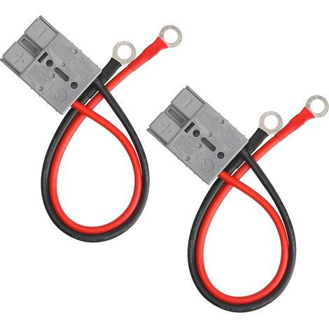 APOMOONS 2 Connettori con cavo per connettore Anderson, connettore batteria 50A 600V con O-ring, cavo batteria 12AWG per auto, moto, carrelli elevatori (1/5)